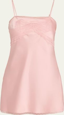 LoveShackFancy Mirelis Lace Bow Crepe Mini Dress