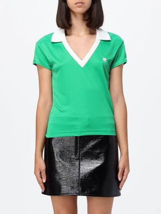 Courr&egrave;ges Slim Fit Polyester Polo T-Shirt with Contrast Piping