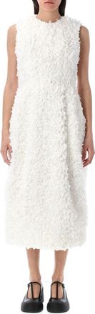 Comme Des Garçons Floral-Appliqué Midi Dress