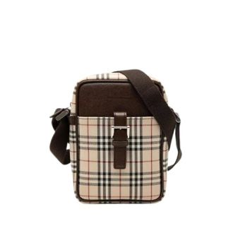 Burberry Pre-owned Canvas Crossbody Bag - unisex - Pre-owned - Beige - Maat: ONE Size Leer