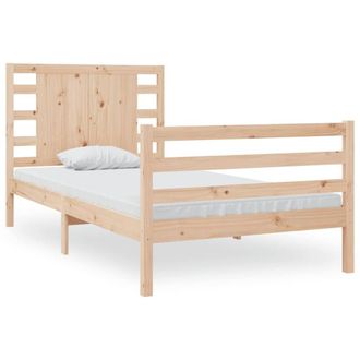 Berkfield Home Bed Frame Solid Wood Pine 90x190 cm Single in Light Tan