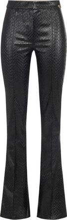 Elisabetta Franchi Broek met visschubpatroon - Dames - Broeken - Zwart - Maat: 2XL Leer