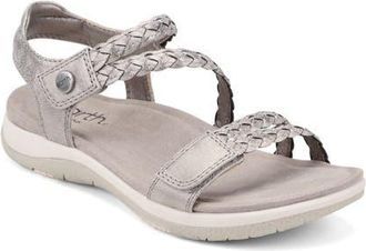 Earth Stellon Ankle Strap Sandal in Silver at Nordstrom, Size 9.5