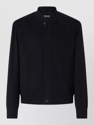Ermenegildo Zegna cashmere regular-fit ribbed-collar single-breasted coat
