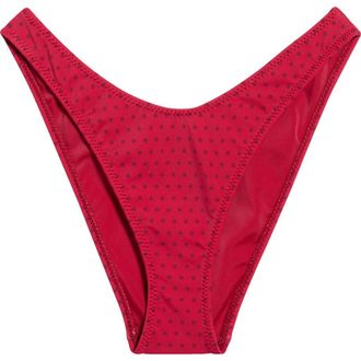 PacSun Eden High Cut Bikini Bottoms in Polka Dot at Nordstrom, Size X-Small