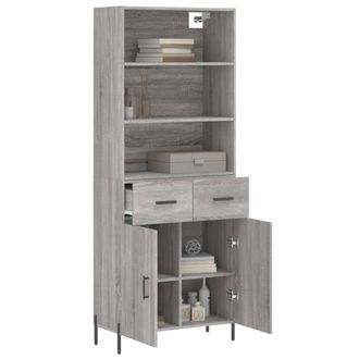 Berkfield Home Highboard Grey Sonoma 69.5x34x180 cm Engineered Wood