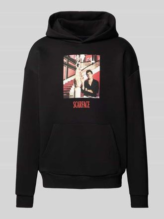 Review Oversized Hoodie mit Motiv-Print in Black, Größe XS