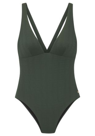 Copenhagen Badeanzug COPENHAGEN STUDIOS Nela, Damen, Gr. 34, Cup A/B, gr&uuml;n (dunkelgr&uuml;n), Rippware, Recycling-Polyamid, strukturiert, unifarben, Badeanz&uuml;ge Badean