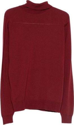 John Smedley Rode Coltrui Trui Fijne Brei - Heren - Coltruien - Rood - M - Truien & Vesten