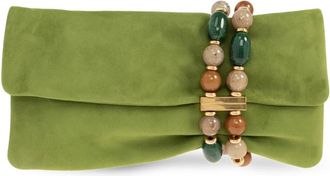 Jimmy Choo London Clutches, female, Green, Size: ONE SIZE Zandra Suede Clutch