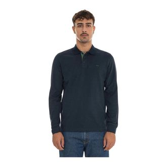 Harmont & Blaine Polo a maniche lunghe in jersey spazzolato - - Tops - Uomo - Blu - 2XL