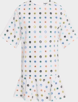 Essentiel Iherko Mirror Embroidered Mini Dress