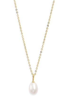 Nordstrom Demi Fine Freshwater Pearl Pendant Necklace in White- 14K Gold Plated at Nordstrom