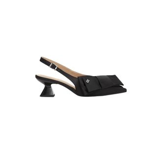 Ganni Schoenen, Dames, Zwart, 38 EU, Satijn, 2848 Big Bow Kitten Pumps