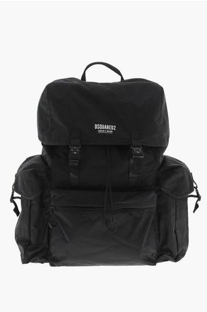 Dsquared2 Solid Nylon Maxi Backpack with Printed Logo size One Size
