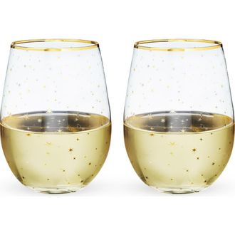 Twine Starlight Stemless Wine Glasses Set of 2 in Gold at Nordstrom