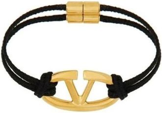 Valentino Garavani Bracelets, female, Black, Size: ONE SIZE VLogo Signature Cotton Bracelet