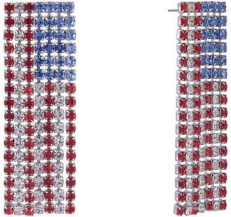 Hallmark American Flag Rhinestone Earrings in Red at Nordstrom