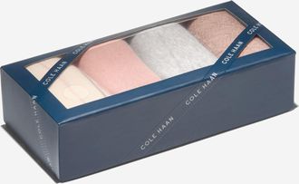 Cole Haan Womens 4 Pair Striped Gift Box Socks - White