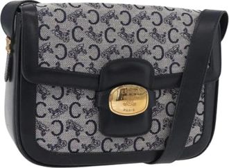 Celine Pre-owned Cross Body Bags, female, Blue, Size: ONE SIZE Pre-owned Vintage Canvas Shoulder Bag