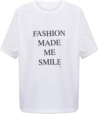 Victoria Beckham Fashion Made Me Smile T-shirt - Dames - T-shirts - Wit - L - Katoen - Tops