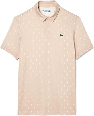 Lacoste Mens Fit UV Protect Golf Polo Shirt in Beige - Size X-Small