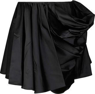 Ganni Technical Stretch Satin Draped Mini Skirt