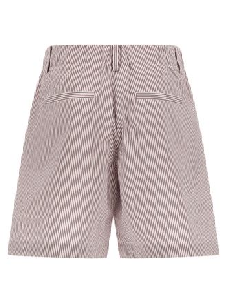 Brunello Cucinelli Striped Cotton-Blend Shorts - Taupe