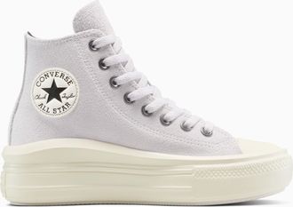 Converse Sneaker CONVERSE CHUCK TAYLOR ALL STAR MOVE, Damen, Gr. 39,5, bone cold, egret, schwarz, Leder, Schuhe Sneaker