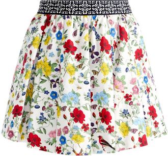 Alice & Olivia Haven Lin And Cotton Mini Skirt