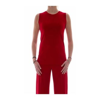 Norma Kamali Sleeveless Tops, female, Red, XS, Stylish Dress