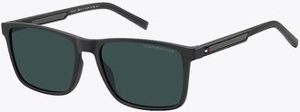 Tommy Hilfiger Mens Sporty Rectangle Sunglasses - Black