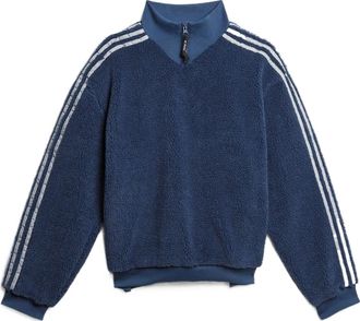 adidas Mens adidas originals x Blondey Crossover Casual Sports Stripe Stand Collar Pullover Long Sleeves Blue GS9267