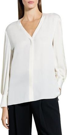 Theory Woven Silk Shirt in Ivory at Nordstrom Rack, Size X-Large