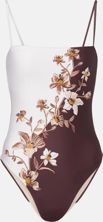 Agua Bendita Durazno embellished floral swimsuit