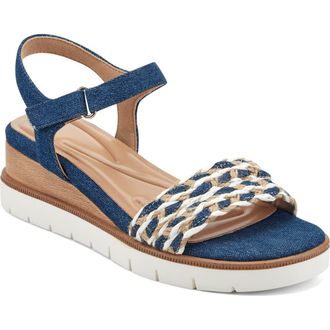 Easy Spirit Edythe Wedge Sandal in Dark Blue at Nordstrom, Size 5.5