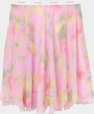 Marc Jacobs Blurred Floral Chiffon Skirt