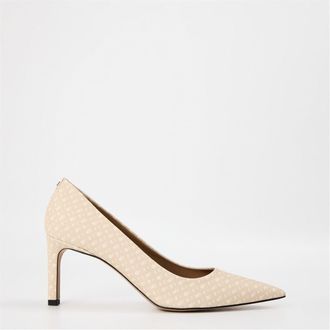 HUGO BOSS Womens Janet Pump 70 Almond Toe Stiletto Court Shoes in Light Beige - Size UK 8