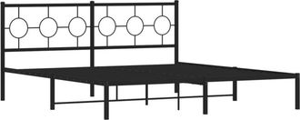 vidaXL Estructura Cama Sin Colch&oacute;n Con Cabecero Metal Negro 183x213 Cm Vidaxl