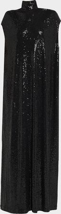 Michael Kors Cap-Sleeve Sequined Shift Gown