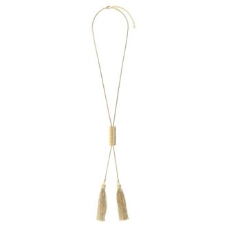 Balmain Collar Largo de Borlas de Lat&oacute;n - Accessories - Mujer - Amarillo - ONE SIZE