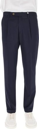 Myths Pantalone Zeus-P - Heren - Nette broeken - Blauw - S - Wol - Broeken