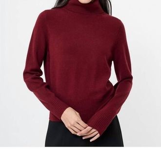 French Connection Cosysoft Turtleneck Sweater In Cabernet