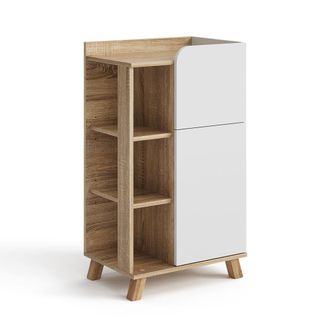Vicco Armario Mediano Karen, Sonoma/blanco, 50 X 90 Cm Con Puerta Y Caj&oacute;n Vicco