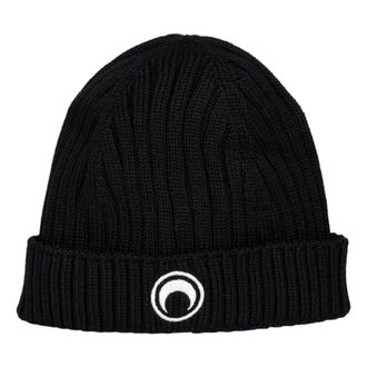 Marine Serre Black Moon Logo Knit Beanie - unisex - Marine Serre - Accessories - Black - ONE SIZE - Accessories