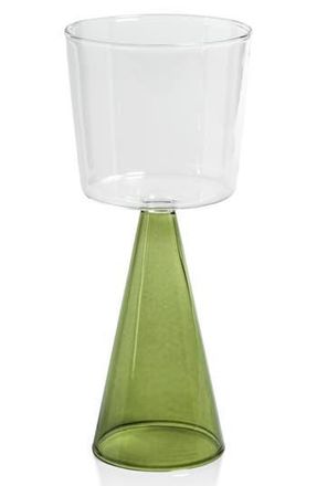 Zodax Viterbo Set of 4 White Wine Glasses in Clear/Green at Nordstrom Rack