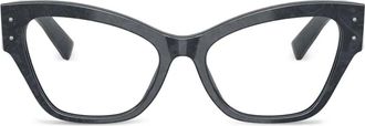Dolce & Gabbana Eyewear lace-pattern cat-eye glasses - Blue