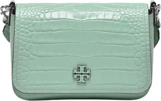 Tory Burch Thea Embossed Flap - Dames - Schoudertassen - Groen - ONE Size - Leer - Tassen