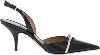 Ferragamo Black Leather Slingback Pumps