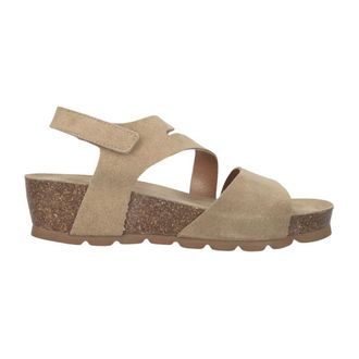 Notre-V Schoenen, Dames, Beige, 42 EU, Linnen, Platte Sandaal